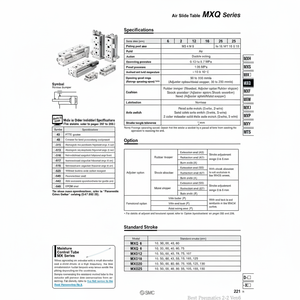 Table coulissante pneumatique MXQ8-30 SMC Manipulateur efficace - Product Image 1