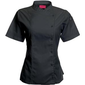 Uniforme de chef <span class=keywords><strong>professionnel</strong></span> Vestes de chef à manches courtes pour femmes avec maille ventilée - Product Image 2