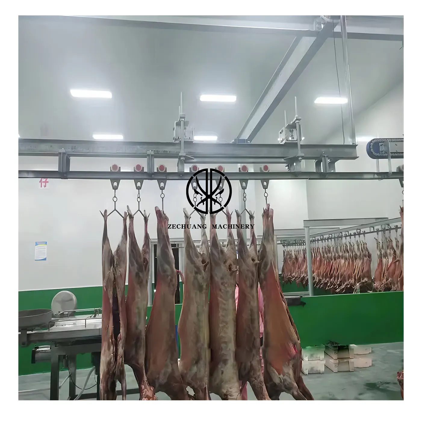 ハラール商業食肉処理場羊食肉処理場機器ヤギ死体輸送レール食肉処理機用