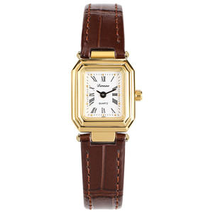 Montre pour femme <span class=keywords><strong>Tima</strong></span> Na Petite, style INS, rétro, carrée, élégante, bracelet en cuir, quartz, simple et élégante, pour étudiants, bureau - Product Image 2