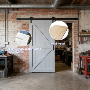 Porte coulissante multi-scènes en bois massif, peinture écologique à base d'eau, résistante à l'eau, pour salon, chambre, salle de bain, intérieur - Product Image 5