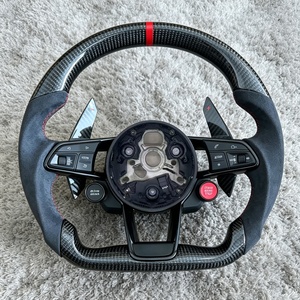 Volante de Fibra de Carbono para Audi R8 B8 B9 RS S3 A3 8V S4 S5 S6 S7 RS3 RS5 RS4 S5 A4 A5 <span class=keywords><strong>A6</strong></span> C6 A7 A8 Q3 Q5 Q7 RS3 B9 - Product Image 1