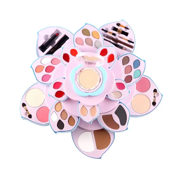 MISS ROSE pink plum blossom makeup set multifunction rotating waterproof create perfect makeup cosmetic set