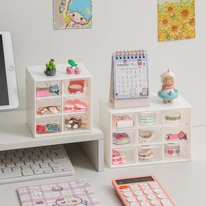 <b>Storage</b> <b>Drawers</b> Transparent Stackable Desktop Organizer <b>Plastic</b> 33x15x85cm Five Layers For Desk Neatening - Product Image 4