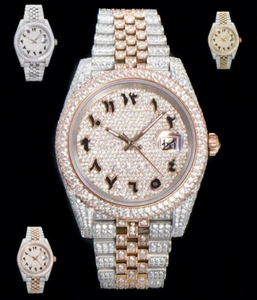 Moissanite Mechanical Watch VVS Hip Hop Stainless Steel Iced Glass 10 Bar Water Resistant Full Setting Pointer <b>Display</b> <b>Case</b> - Product Image 1