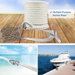 High Quality 3/8*150ft 3 Twisted Multifilament Boat 100% Nylon Rope - Product Image 6