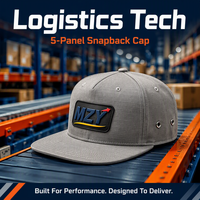Topi Snapback 5 Panel Model Formal Bordir Logo 3D Custom, Pinggiran Datar, Bahan Katun Twill, Dapat Disesuaikan, Cocok untuk Logistik dan Teknologi