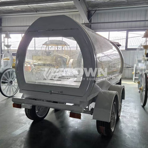 Remorque funéraire blanche à double essieu, carrosserie élégante et courbée pour les activités de transport commémoratif - Product Image 6