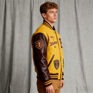 Op maat gemaakte OEM leren hoes met geborduurd logo, streetwear leren jack, plus size, vintage <span class=keywords><strong>baseball</strong></span> varsity jack voor heren - Product Image 4