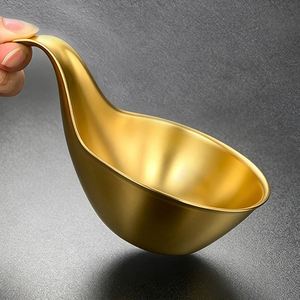Stainless Steel <b>Dipping</b> Bowl with Handle Western Style Steak Sauce Spoon Barbecue <b>Dipping</b> Dish Golden Tomato Sauce Cup - Product Image 3