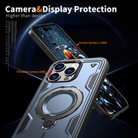 Étui de téléphone à charge sans fil rotatif à 360° pour iPhone 16 Pro, avec béquille annulaire et coque arrière magnétique, compatible iPhone 15 14 13 12 et Samsung