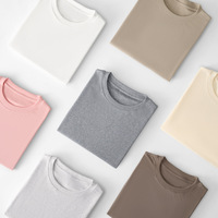 T-shirt pour femmes pour le printemps et l'automne, décontracté, couleur unie, manches longues, col rond, coton, élasthanne, vêtements respirants
