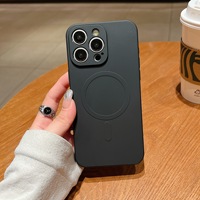 Étui de téléphone magnétique à chargement sans fil de luxe pour iPhone 18 17 Pro Max, en silicone liquide avec doublure en velours