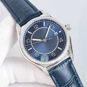 Montre-bracelet unisexe haut de gamme de créateur, boîtier argenté, verre saphir, cadran bleu, mouvement automatique, réserve de marche, date, lumineuse, 2026 - Product Image 1