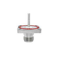 Konektor Adaptor Koaksial RF Pabrik N/SMA/BNC/UHF/7/16 DIN/4.3-10 Male Plug Flange Panel 4-Lubang Solder M3 M4 M5 Pin