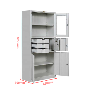 Thiết kế hiện đại 4 ngăn kéo cửa kính kim loại lưu trữ tập tin tủ thép Tủ hồ sơ với an toàn - Product Image 2