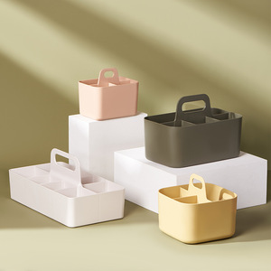 Portable <b>Storage</b> <b>Box</b> With Compartments Stackable Desktop Organizer For Makeup Office Kitchen Bathroom Use - Product Image 4