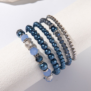 Multi Strand <b>Bracelet</b> Imitation Pearl Elastic Rope <b>Crystal</b> Jewelry Unisex Fashion Beaded <b>Bracelets</b> - Product Image 3