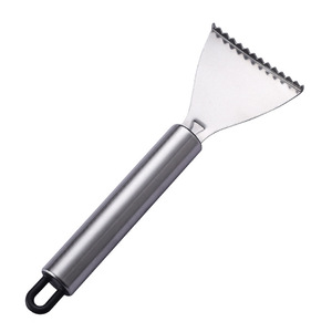 ที่ขูดเกล็ดปลาสแตนเลสพร้อมตะขอ ที่ขูดเกล็ดปลาแบบใช้มือสำหรับงานหนัก อุปกรณ์ครัวสำหรับอาหารทะเล - Product Image 3