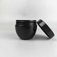 Vente en gros de pots en plastique noirs en forme de bol de 4 oz (120 g) avec couvercle à vis pour le stockage de cosmétiques