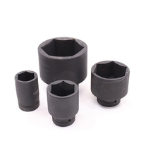 Jeu de douilles à chocs profondes et peu profondes en acier Cr-Mo de 95 mm à 120 mm, 6 pièces, 1 pouce, robustes, outils manuels OEM