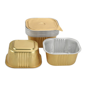 Disposable Aluminum <b>Foil</b> <b>Containers</b> 600ml Square With Lid For Picnic Microwave Safe - Product Image 3