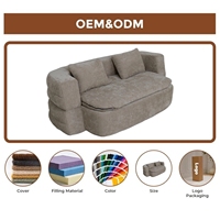 Sofá Cama Modular Seccional Moderno y Compresible, Ahorro de Espacio, Esponja de Alta Densidad, Cubierta de Tela, Plegable, para Sala de Estar o Apartamento