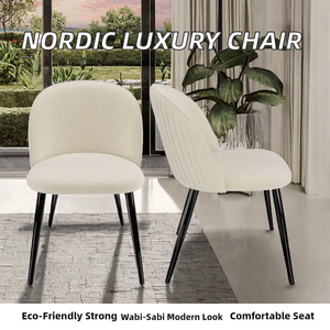 Modern Upholstered <b>Dining</b> <b>Chair</b> Fabric Seat Wood Legs Quilted Backside Wabi-Sabi Style <b>for</b> Hotel Villa <b>Dining</b> Room Wabi-sabi - Product Image 2
