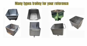 Chariot de transport alimentaire en acier inoxydable Euro 304 pour l'industrie de la viande et des saucisses, chariot à viande Euro Tub - Product Image 6