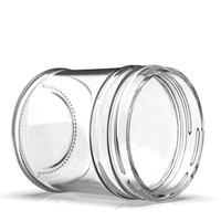 Vente en gros personnalisé Bocaux alimentaires en pot de miel avec couvercles et cylindre court transparent de 280ml 350ml 450ml