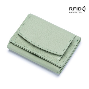 Piccolo <span class=keywords><strong>Portafoglio</strong></span> da <span class=keywords><strong>Donna</strong></span> in Vera Pelle Stile Giapponese con Protezione RFID e Tasca per Monete, Uso Quotidiano, Prodotto in Cina - Product Image 2