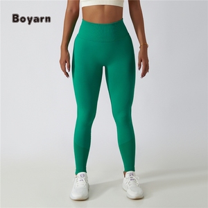 Collants de fitness écologiques taille haute en tricot sans couture pour femmes pantalons de jogging Super extensibles vêtements de sport pour femmes Leggings - Product Image 5