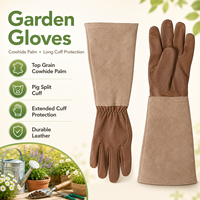 Gants de jardinage en cuir épais à logo personnalisé pour femmes, avec logo personnalisé, gants de travail en cuir de vache