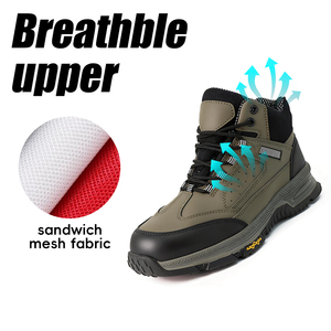 <span class=keywords><strong>Scarpe</strong></span> <span class=keywords><strong>Antinfortunistiche</strong></span> con Punta in Acciaio Antiurto Standard Europeo Suola in PU Rete in Pelle Super Resistente per Uso in Fabbrica Estate Inverno - Product Image 5