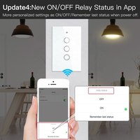 Interrupteur mural intelligent Tuya Wi-Fi pour la maison, blanc ABS 220V, 2/3/4 gangs, 1 voie, panneau tactile en verre cristal