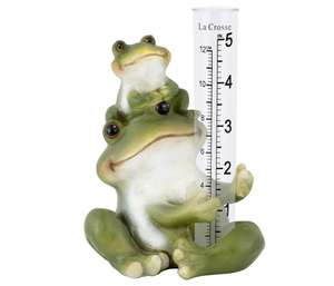 Polyrésine/Résine 5 po. Tableau debout polyrésine <span class=keywords><strong>grenouille</strong></span> pluviomètre, vert - Product Image 1
