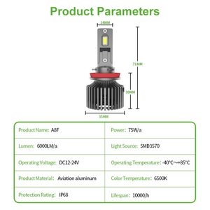 YUFING envío gratis 75W 9012 HIR2 faro Led 4500K haz amarillo 6500LM haz bajo Auto faro para Lexus Peugeot <span class=keywords><strong>BMW</strong></span> Toyota - Product Image 4