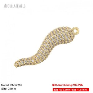 PM54325 gros coloré CZ <span class=keywords><strong>corne</strong></span> <span class=keywords><strong>italienne</strong></span> plaqué <span class=keywords><strong>or</strong></span> zircon cubique pendentif piment charme pour la fabrication de bijoux à bricoler soi-même - Product Image 3
