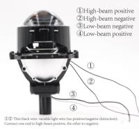 Nouveau phare de voiture en aluminium 2026 I8 super lumineux 2,5/3,0 pouces à double source 55W 6500K avec lentille de projecteur LED double faisceau haut/bas
