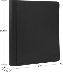 Carpeta Personalizada de Cuero PU Negro para Tarjetas Deportivas con 9 Bolsillos, Páginas Interiores de PP, Solo para Guardar Acrílicos - Product Image 2