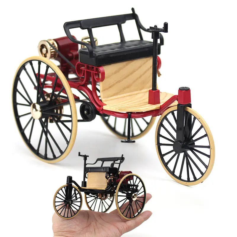 お土産ギフトダイキャストクラシック1886ヴィンテージレトロカーモデル三輪車ミニチュアコレクション静的玩具1:12モデルカー