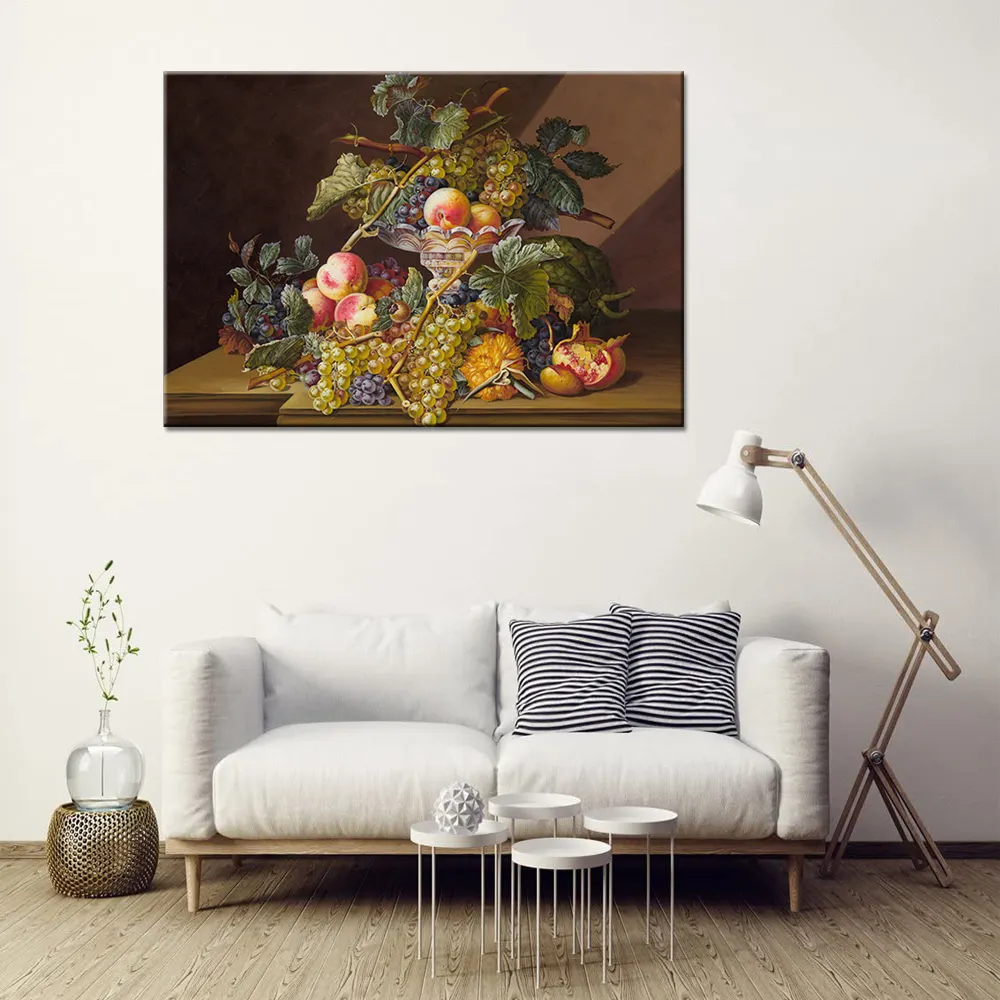 Leinwand Wand kunst Bilder Stillleben Malerei Obst Trauben Kunstwerk für Küche Esszimmer Wand dekor Ölgemälde auf Leinwand