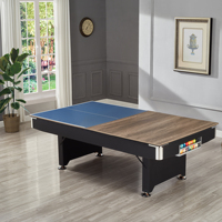 Mesa de Billar Plegable de 7FT/8FT Fácil de Instalar para Uso Doméstico con Tablero de Comedor
