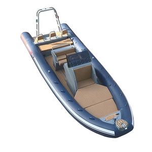 Bateau pneumatique <span class=keywords><strong>semi</strong></span>-<span class=keywords><strong>rigide</strong></span> (RIB) Orca Hypalon en aluminium de 7 mètres (23 pieds) bleu foncé, haute vitesse, avec pont solaire - Product Image 4