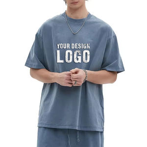 เสื้อยืดผู้ชายสไตล์สตรีทแคชชวล 250 กรัม ลุควินเทจ ซักนุ่ม ทรงหลวม ไหล่ตก แขนสั้น คุณภาพสูง ไซส์ใหญ่พิเศษ สำหรับเล่นกีฬา - Product Image 3