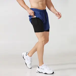 BSCI EU Größe S-2XL Custom Herren Fitness Fitness Training Kleidung Tasche 2 in 1 Shorts mit Liner
