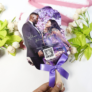 Độc đáo Fan Shape chương trình đám cưới tùy chỉnh Menu lời mời đám cưới với hai mặt in ấn - Product Image 2