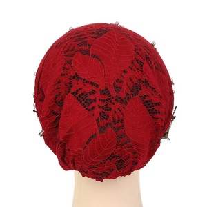 Yiwu Muqian Trading Firm Voile de tête musulman pour femme, style tendance, avec franges et dentelle, style ethnique, type chapeau à pince intégral - Product Image 2