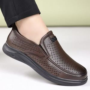 Mocasines de Cuero Transpirables para Hombre, con Suela Suave y Perforada, Zapatos Casuales para Jóvenes, Tallas 39, 40, 41, 42, 43, 44, 45 - Product Image 2