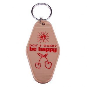 <b>Custom</b> Plastic Keychain Accessories Vintage Hotel Motel Keychain Blank Car Keyrings, Full Color <b>Key</b> Tag with Business Logo - Product Image 4